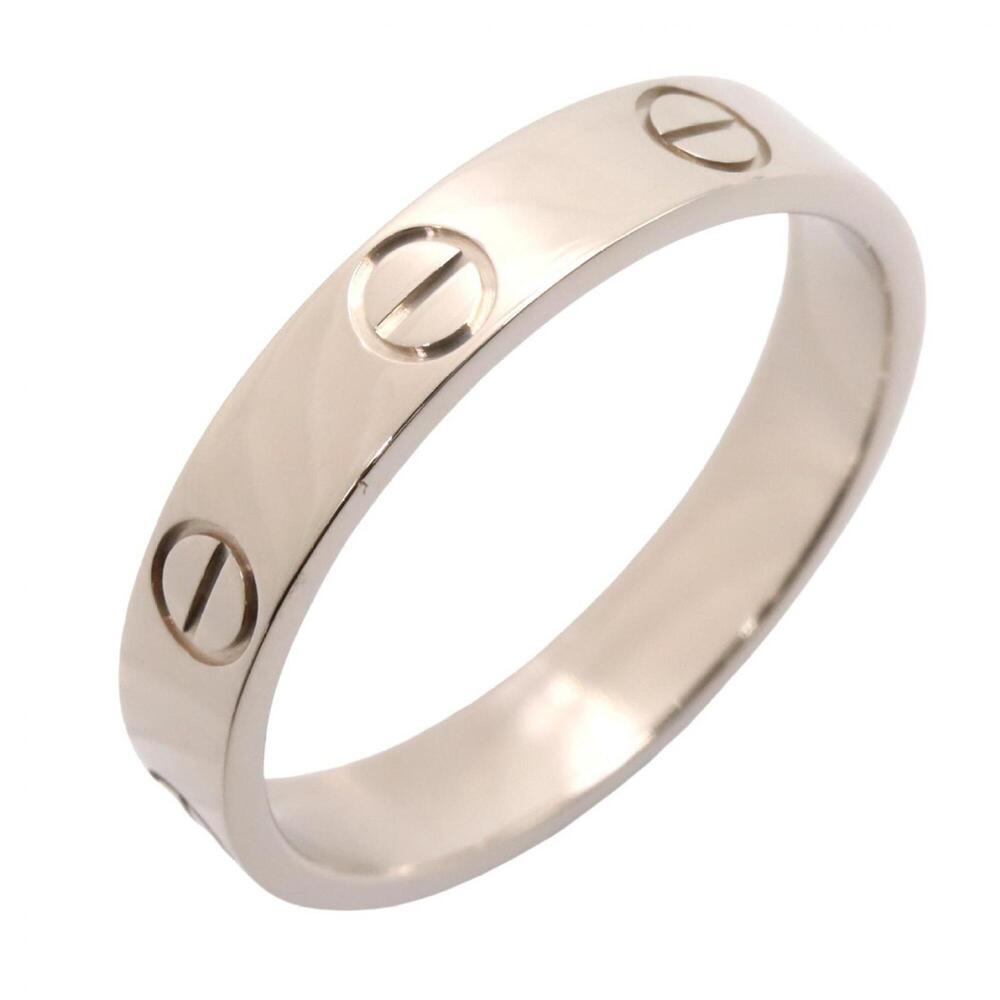 Cartier Mini Love Ring, 18K White Gold (18KWG), Women's, Silver Tone